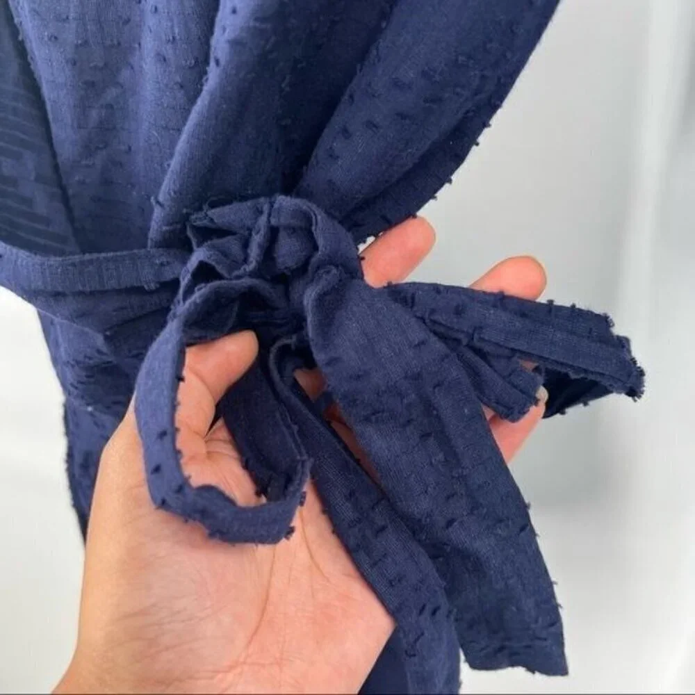 J. Crew blue cotton faux wrap dress size S
